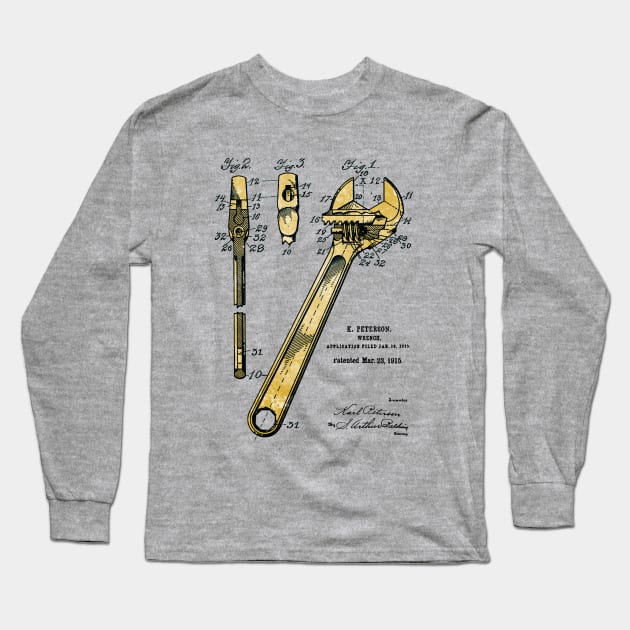 Adjustable Spanner - US Patent Application Long Sleeve T-Shirt by The Blue Box